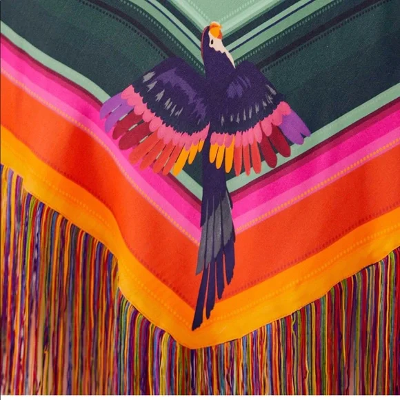 🎄 FARM Rio Rainbow Macaws Scarf Midi Skirt - Picture 11 of 15